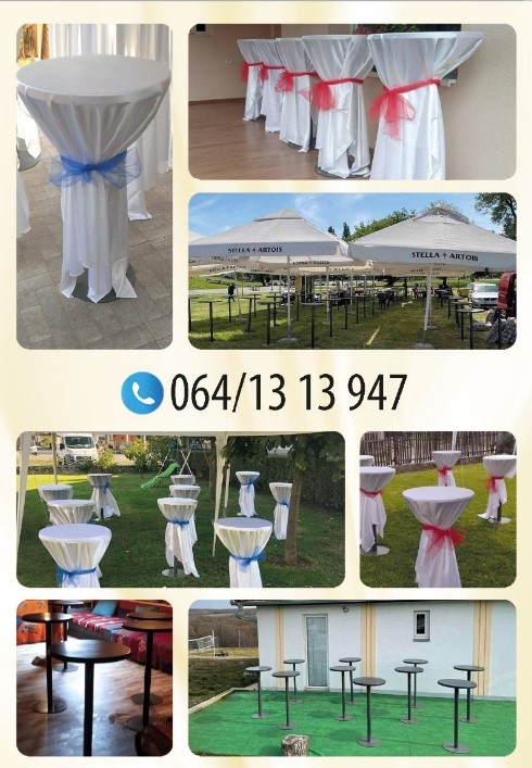 Iznajmljivanje barskih stolova i pagoda