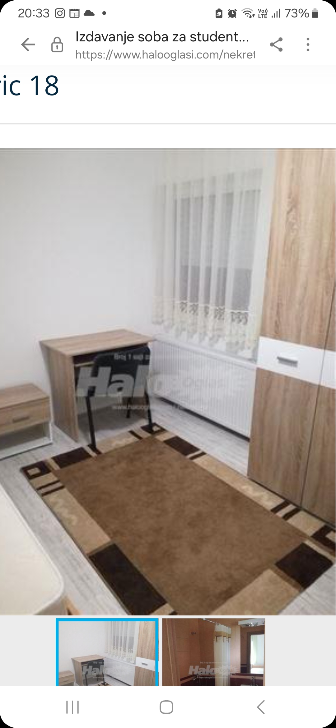 Izdajem sobe za studente