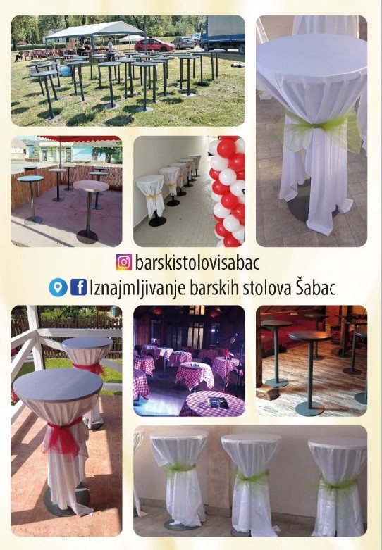 Iznajmljivanje barskih stolova i pagoda