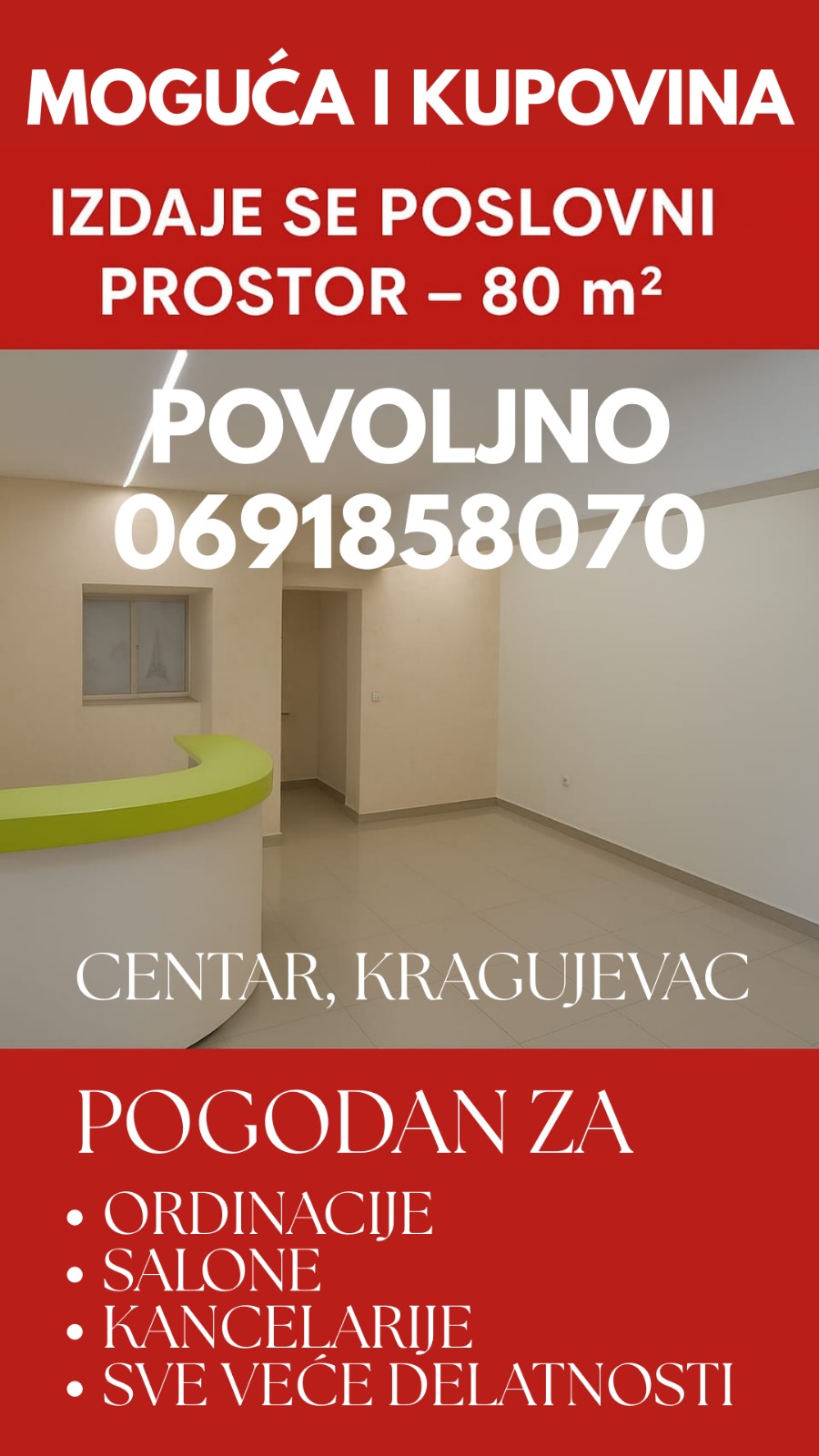 Prodajem ili izdajem poslovni prostor