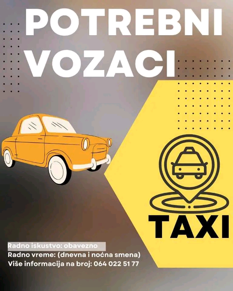 POTREBNI SU NAM TAKSI VOZACI
