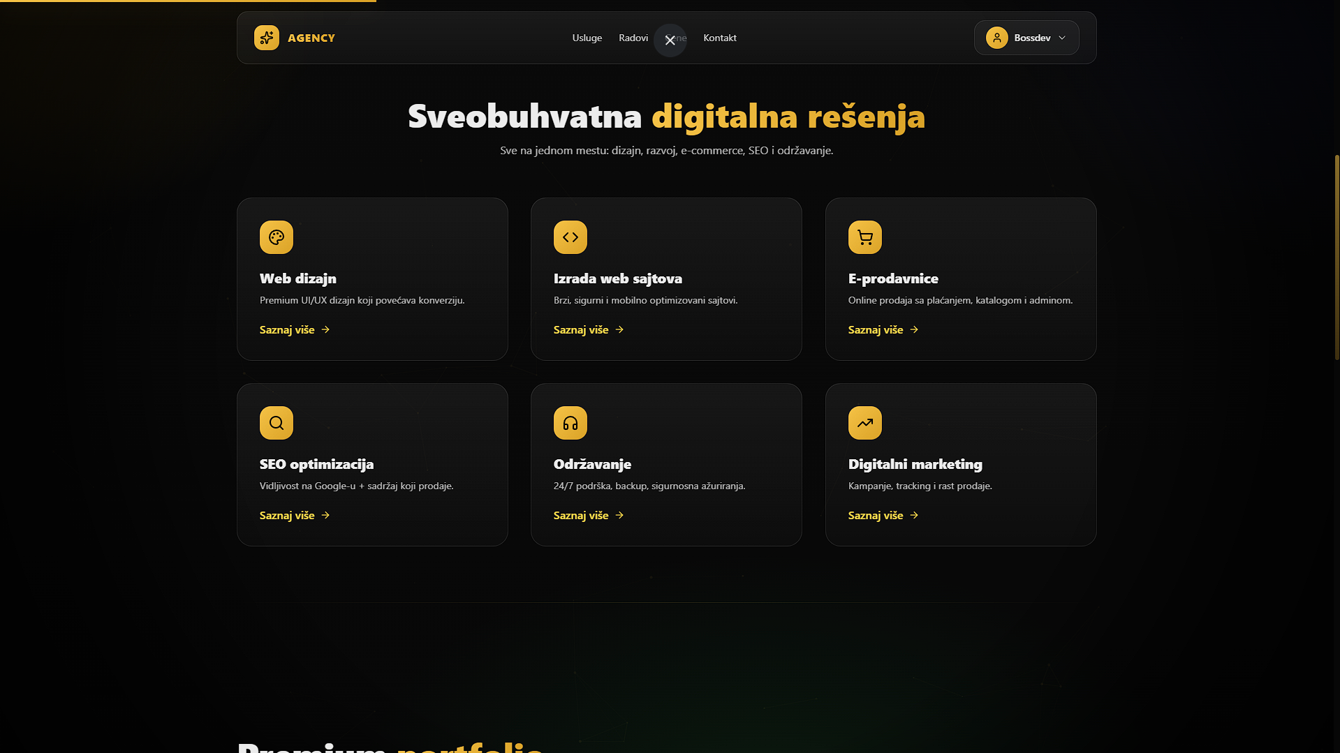 BOSSDEV – Izrada profesionalnih web sajtova