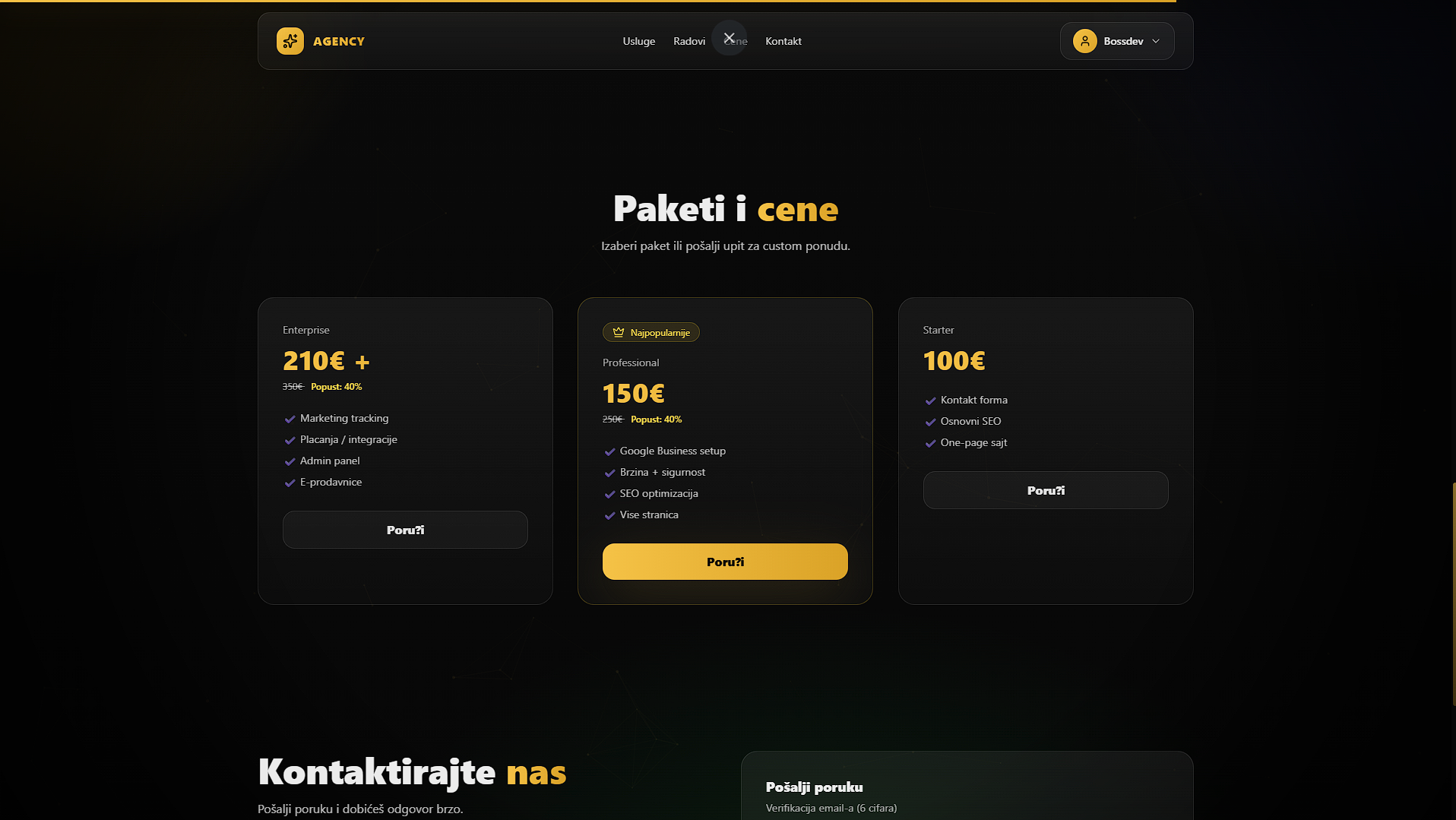 BOSSDEV – Izrada profesionalnih web sajtova