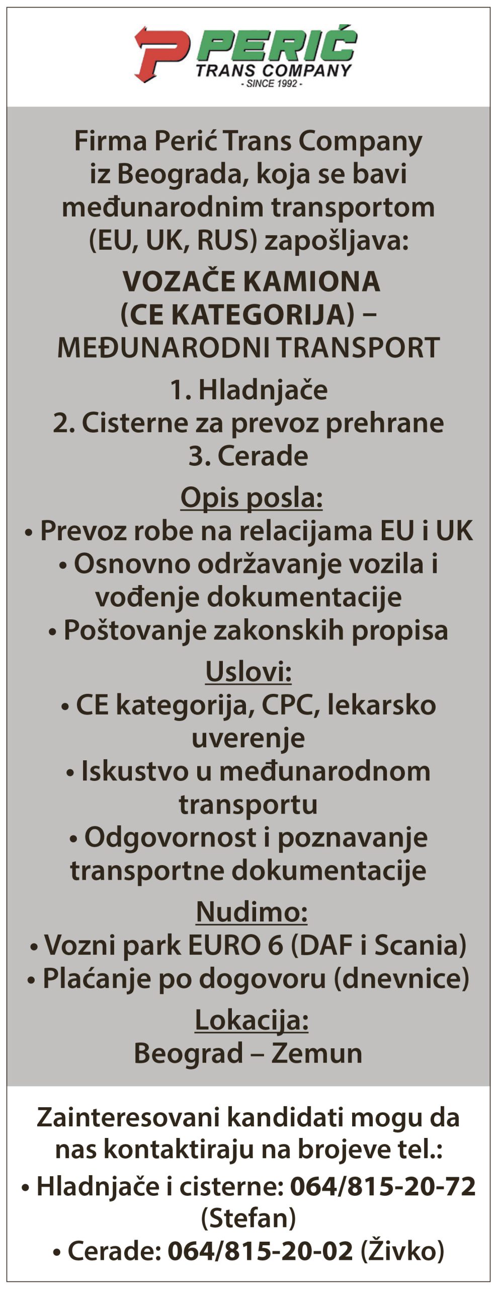 Perić Trans company