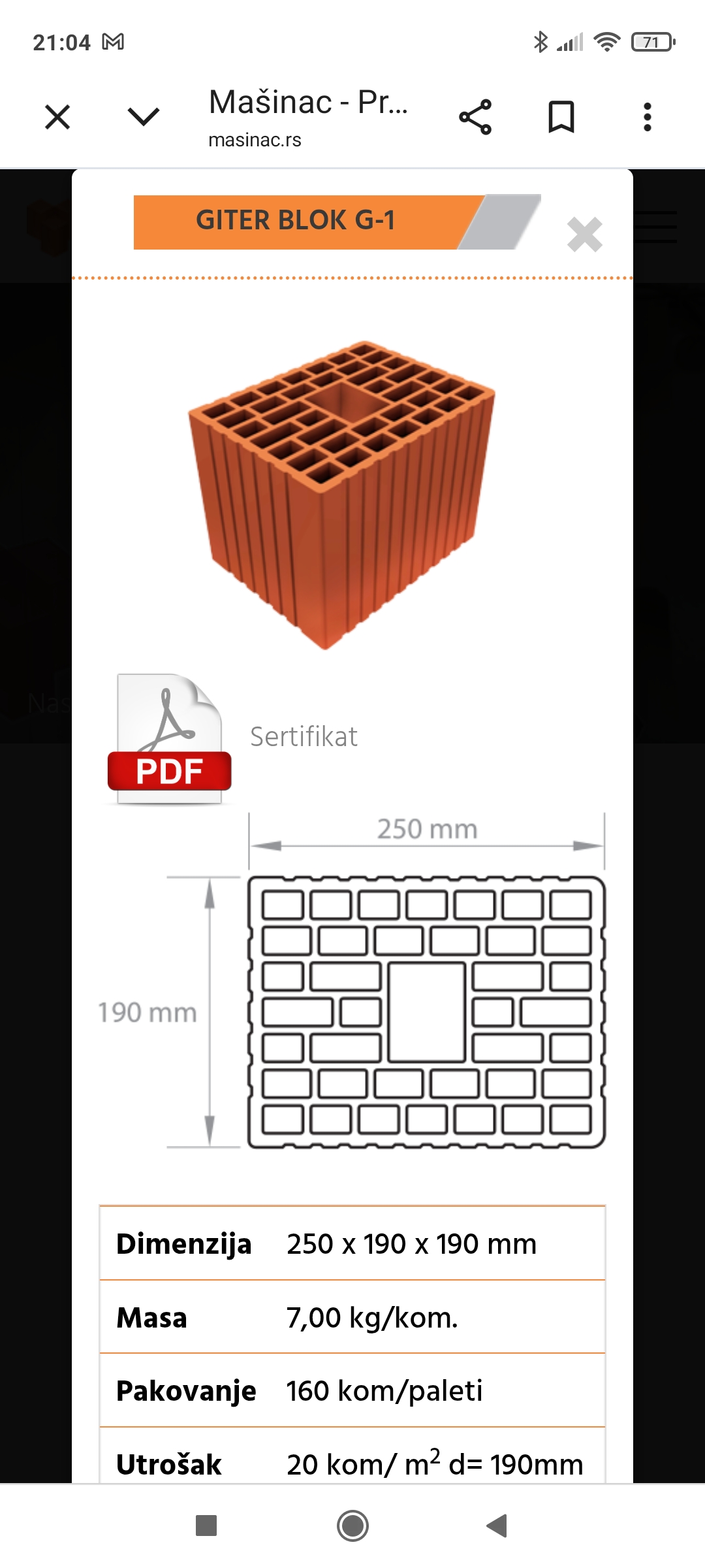 Prodajen nove gitet blokove Masinac 19x25x25
