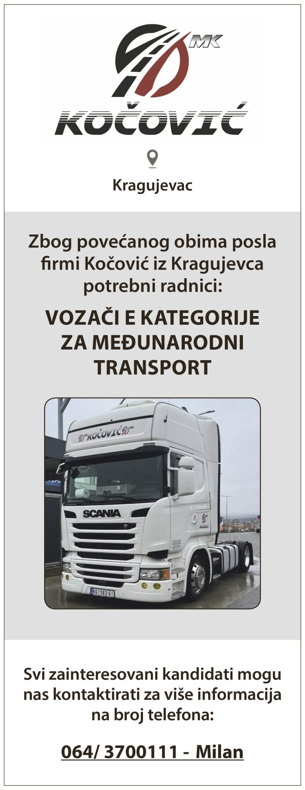 Kočović transport