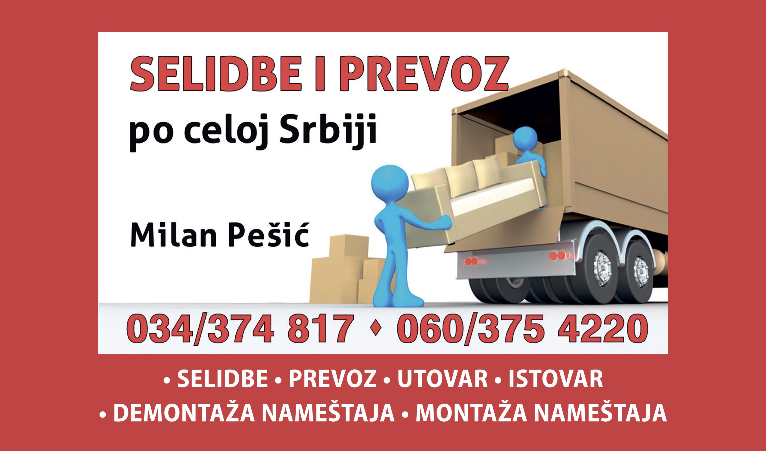 Uslužni prevoz i selidbe