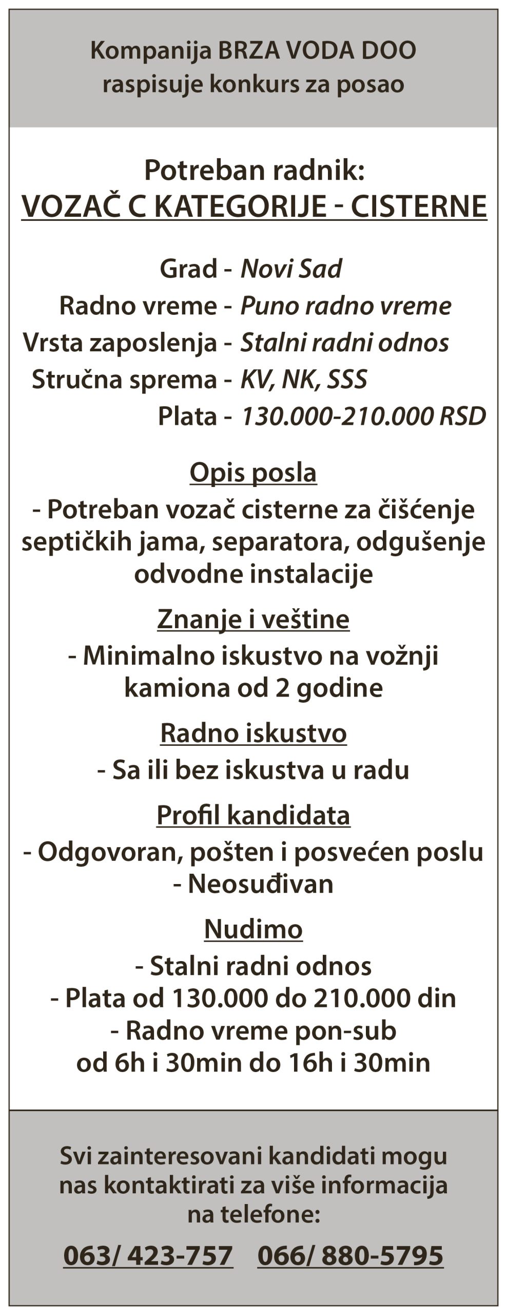 BRZA VODA