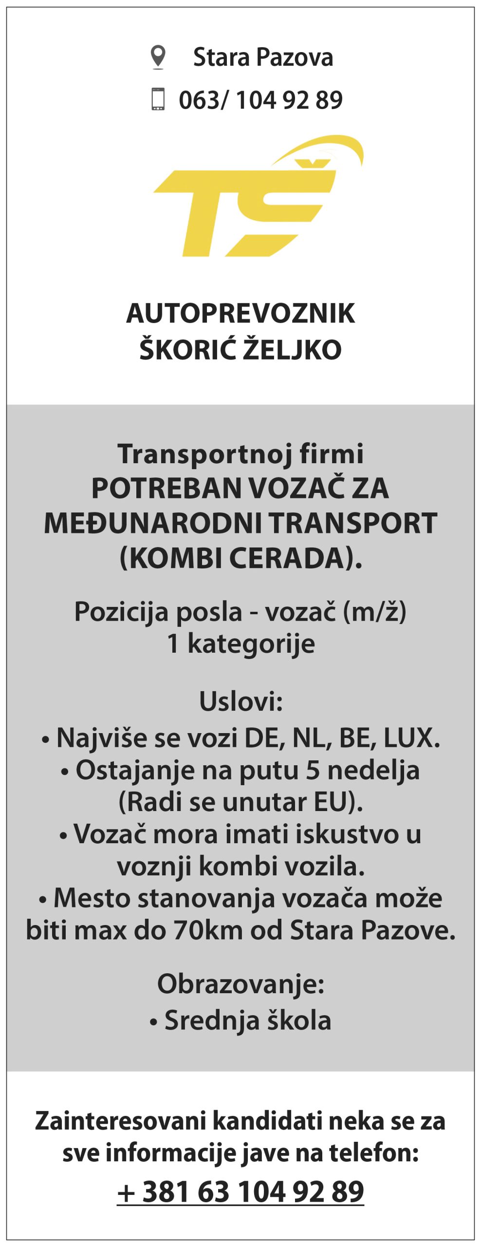 Autoprevoznik Škorić Željko