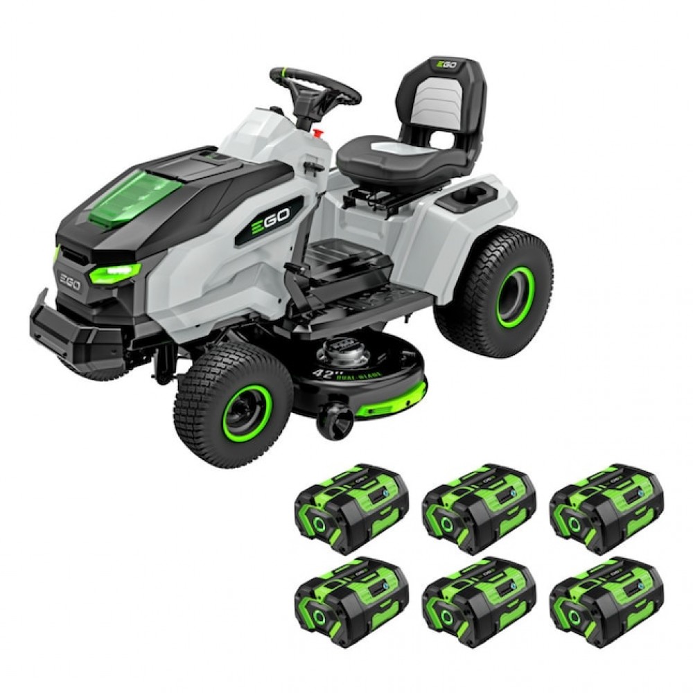 EGO POWER+ T6 42″ Battery Lawn Tractor – 21 HP Electric Ride-On (TOOLSEQUIP)