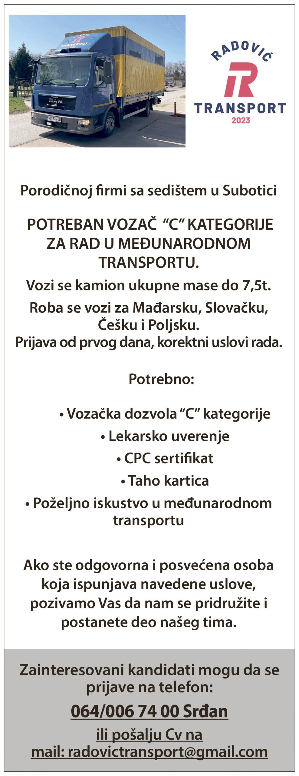 Radović transport