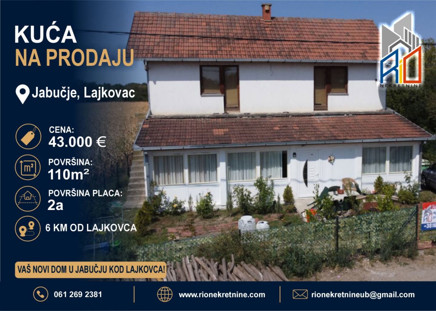 NA PRODAJU! Useljiva kuća u Jabučju kod Lajkovca