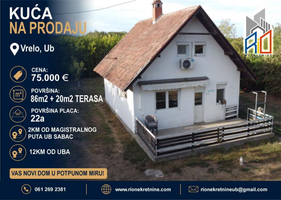 NA PRODAJU! Useljiva kuća u Vrelu kod Uba